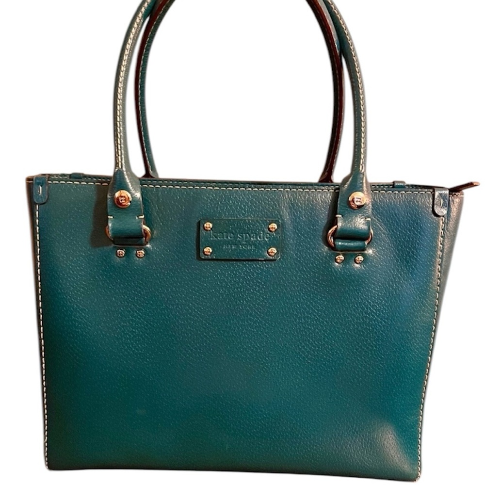 Kate Spade Wellesley Quinn Teal Leather Tote Bag NWOT